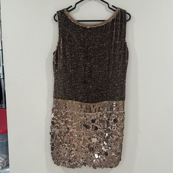 NWT French Connection beaded gold shift dress - Picture 5 of 6